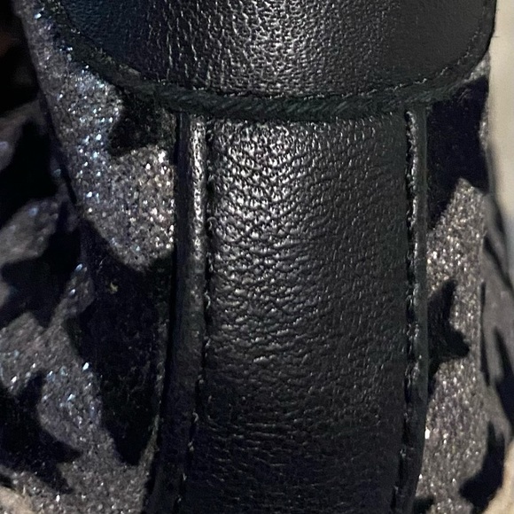 SAINT LAURENT Star Espadrilles Black and White Leather Women's EU 39 Sparkly - Picture 12 of 15